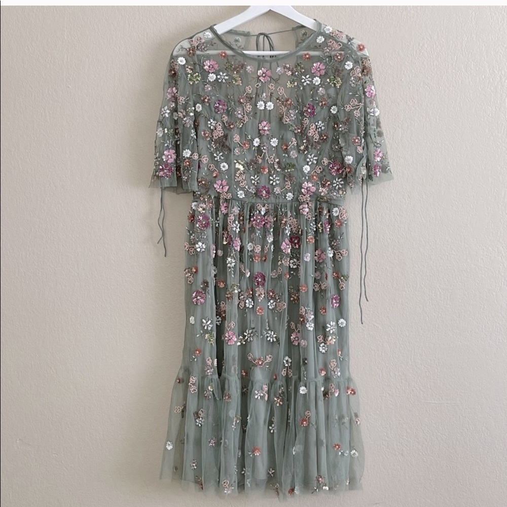 ISO needle and thread Bobbi sage green floweret dress - Picture 6 of 8